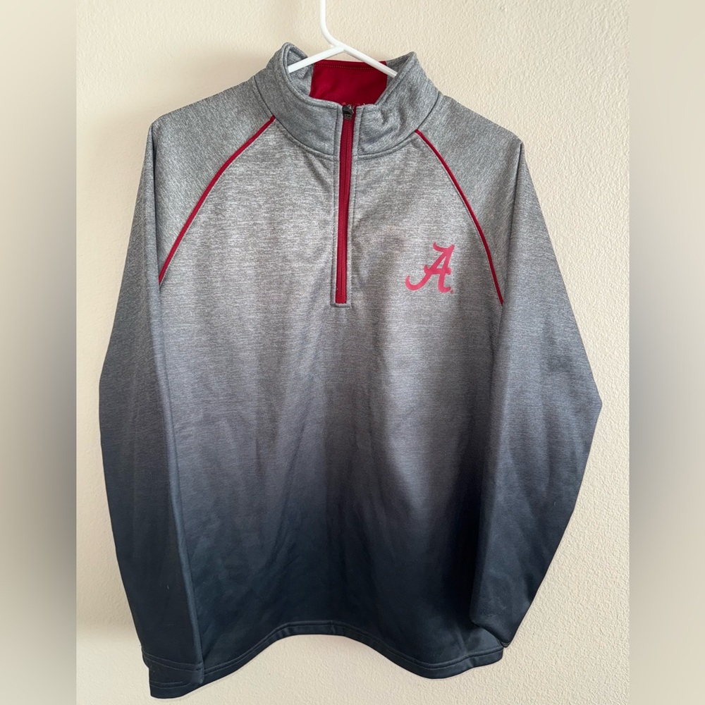 Colosseum Men’s‎ University of Alabama Ombré Gray Quarter Zip Pullover Large
